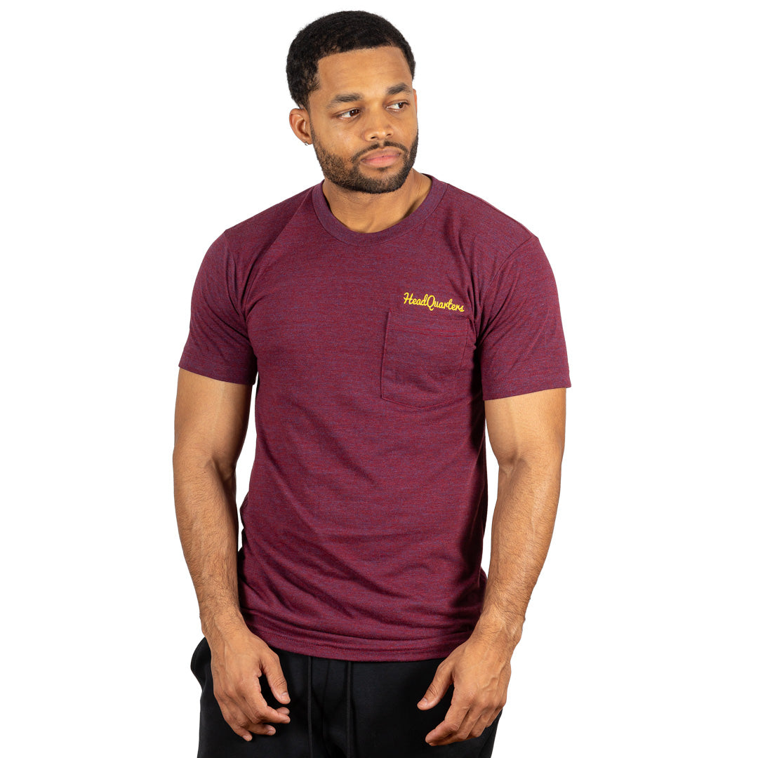 Logo Pocket Tee Tri-Cranberry