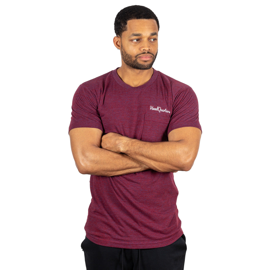 Logo Pocket Tee Tri-Cranberry