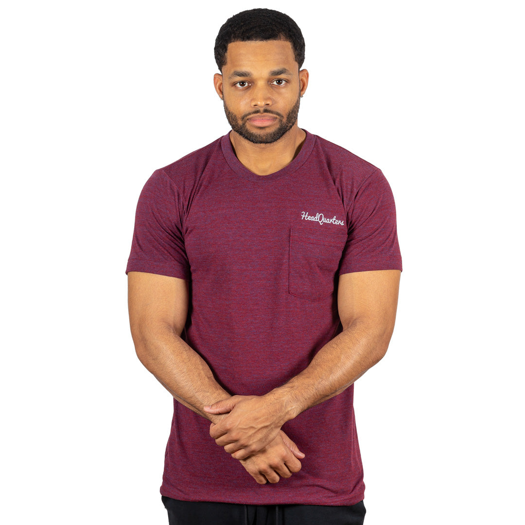 Logo Pocket Tee Tri-Cranberry