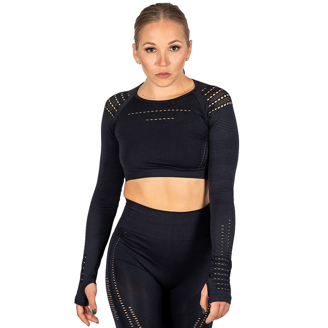 HeadQuarters Cutout Seamless Crop Top