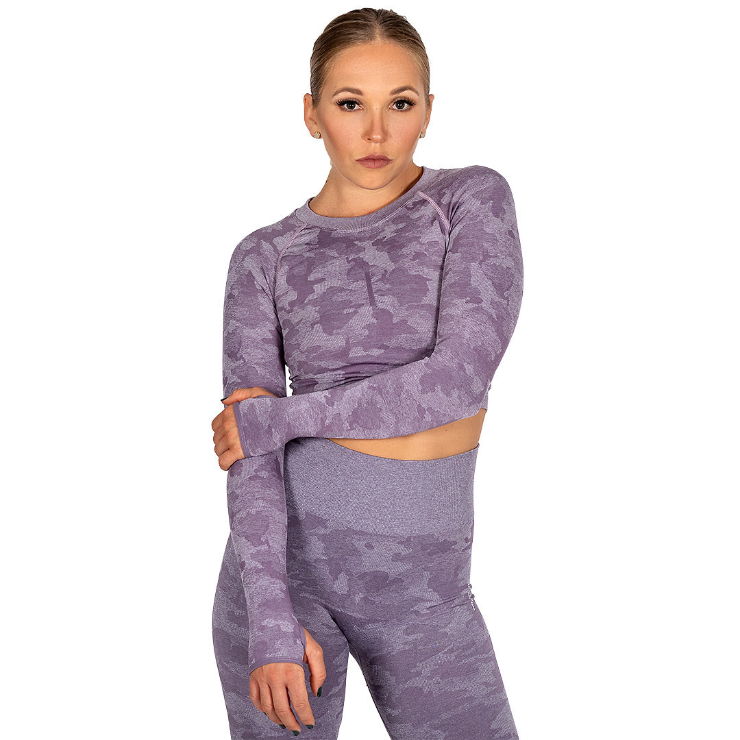 HeadQuarters Camo Seamless Crop Top