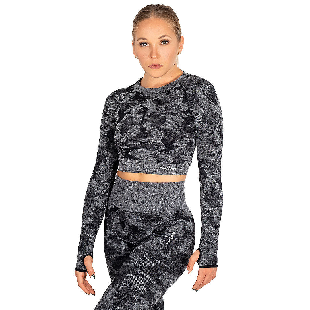 HeadQuarters Camo Seamless Crop Top