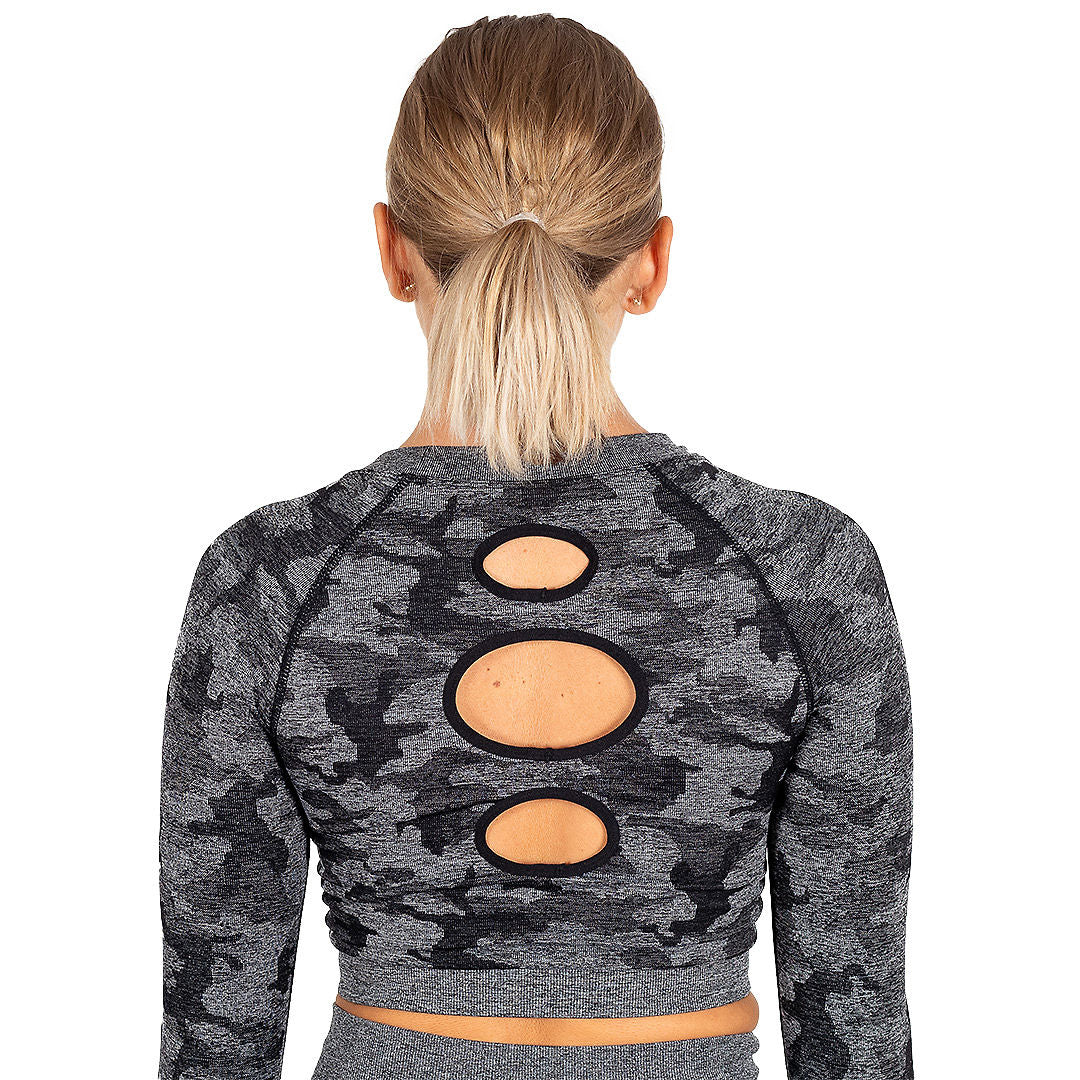 HeadQuarters Camo Seamless Crop Top