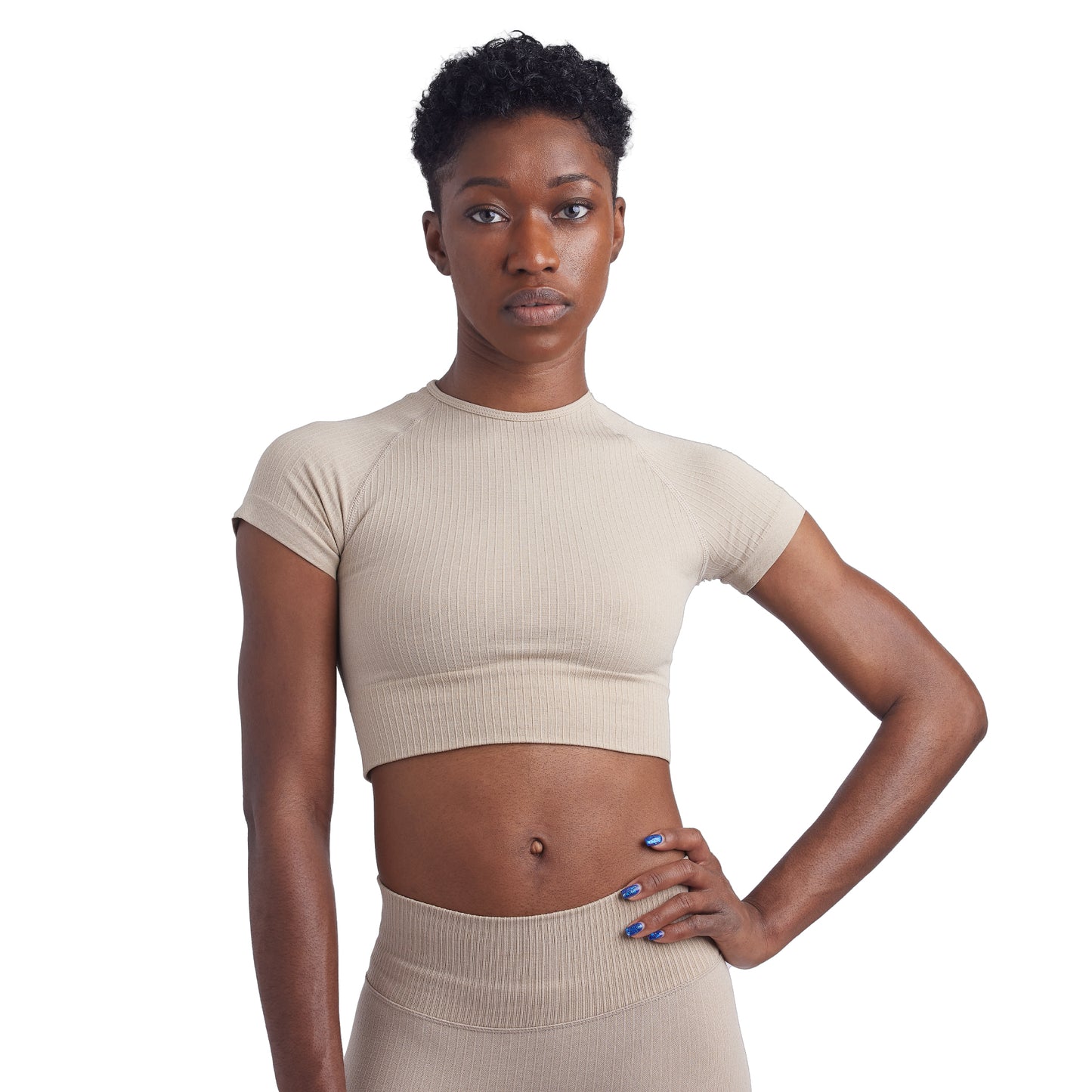 HeadQuarters Pin Stripe Seamless Crop Top