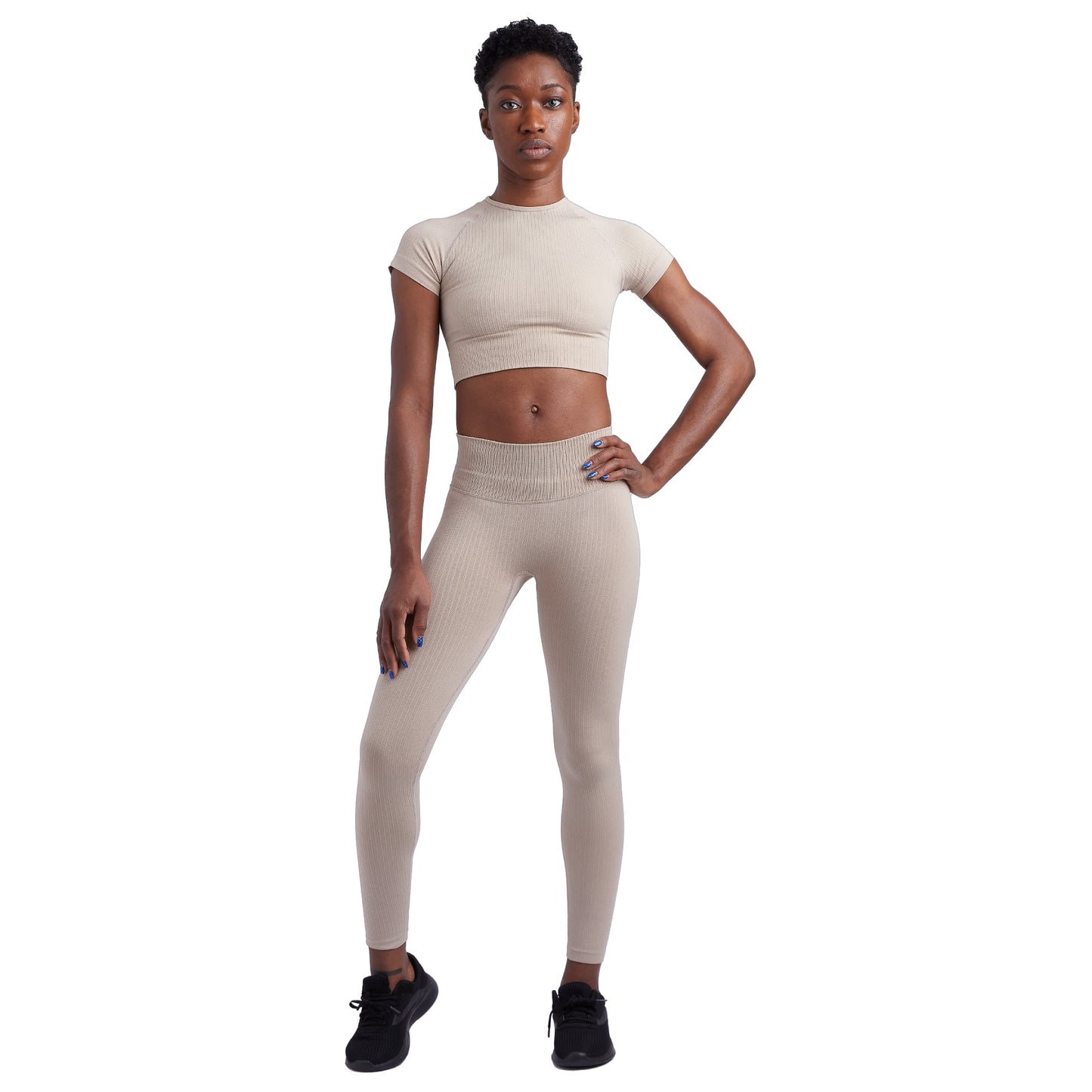 HeadQuarters Pin Stripe Seamless Crop Top